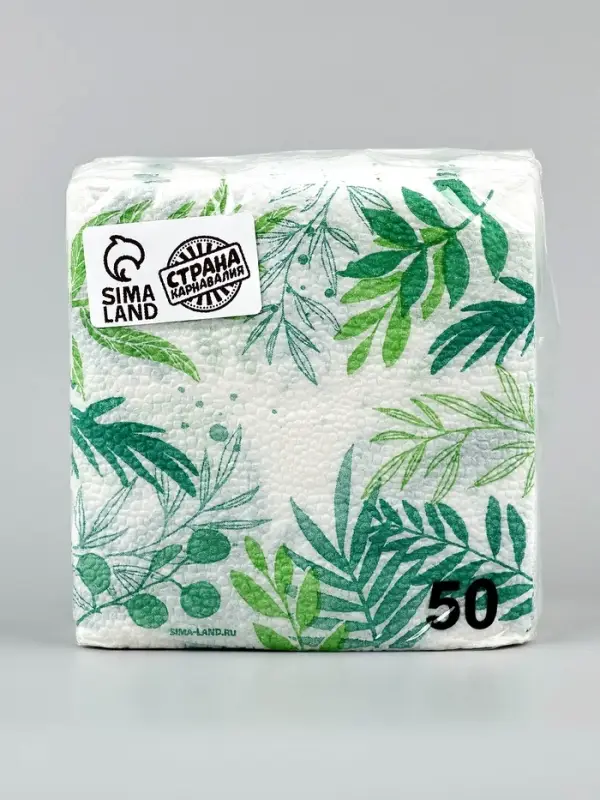 Салфетки бумажные однослойные «Узоры природы», 24х24 см, 50 шт Салфетки бумажные однослойные «Узоры природы», 24х24 см, 50 шт