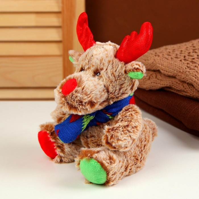 Новый год! Мягкая игрушка «Олень», 15 см, цвет разноцветный Новый год! Мягкая игрушка «Олень», 15 см, цвет разноцветный