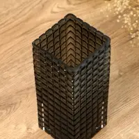 Ваза для цветов &laquo;Валери&raquo;, кубики, 24.5&times;10 см, стекло, серая