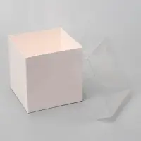 Коробка для цветов с PVC крышкой, 12×12×12 см, белая