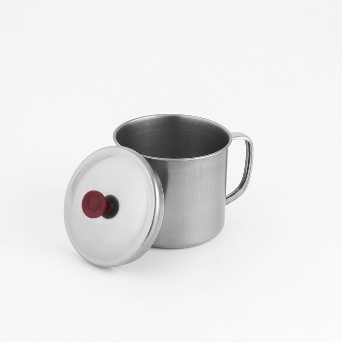 Кружка из нержавеющей стали с крышкой «Вестерн», 520 мл, цвет хромированный Кружка из нержавеющей стали с крышкой «Вестерн», 520 мл, цвет хромированный