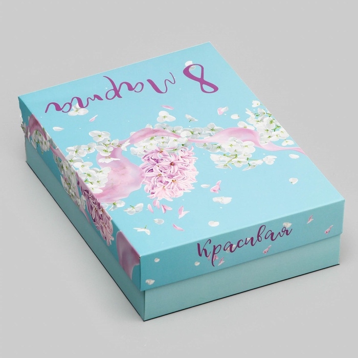 Подарочная складная коробка, упаковка, Подарочная складная коробка, упаковка, "Цветочная вуаль" 21 х 15 х 5,7 см