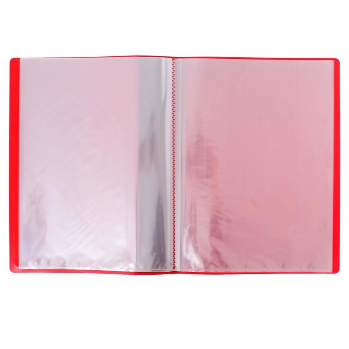 Папка с 80 вкладышами А4, 700 мкм, Calligrata, карман на корешке, красная Папка с 80 вкладышами А4, 700 мкм, Calligrata, карман на корешке, красная