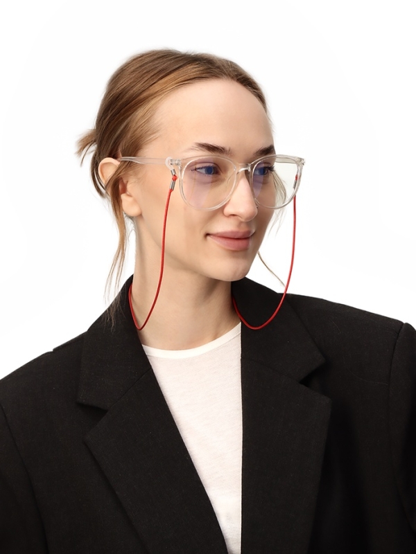 Шнурок для очков на шею 70 см силиконовый, красный Шнурок для очков на шею 70 см силиконовый, красный
