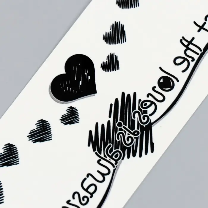 Переводные тату чёрные &laquo;Браслеты из сердец&raquo;, временные татуировки, 20.8&times;4.7 см