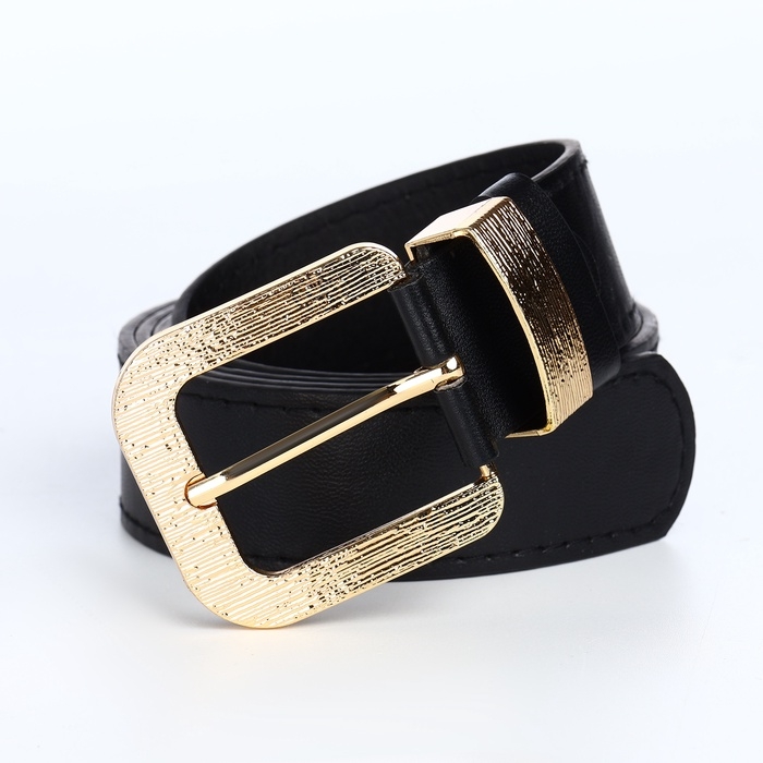 Ремень женский, ширина 3 см, пряжка металл, цвет чёрный Ремень женский, ширина 3 см, пряжка металл, цвет чёрный