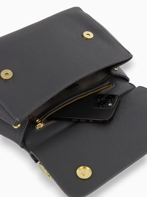 Сумка женская мессенджер TEXTURA на магните, 25&times;9&times;17 см, серая