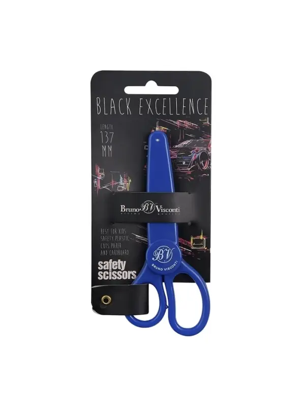 Ножницы детские &laquo;Black Excellence. Машина&raquo;, 13.7 см, с защитным чехлом