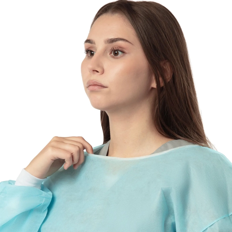 Халат хирург. н/с&nbsp; 140см, пл.42, голубой р-р 52-54&nbsp; 1шт./уп  Гекса