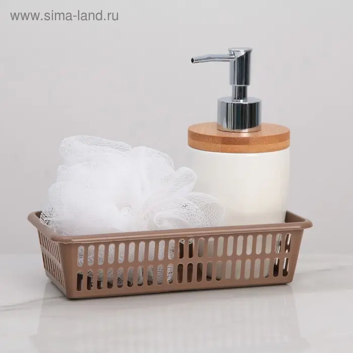 Корзина для хранения Полимербыт, пластик, 20×10×4.8 см, МИКС Корзина для хранения Полимербыт, пластик, 20×10×4.8 см, МИКС