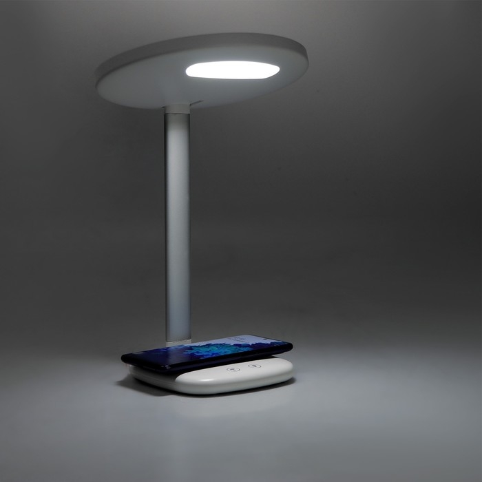 Зеркало Luazon KZ-08, подсветка, настольное, 30 диододов, беспроводная зарядка, лампа, белое Зеркало Luazon KZ-08, подсветка, настольное, 30 диододов, беспроводная зарядка, лампа, белое