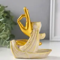 Подставка для благовоний &laquo;Мудры рук&raquo; стелющийся дым, беж с патиной, 10&times;5.5&times;11.7 см