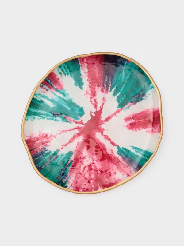 Тарелка десертная Тарелка десертная "Magro" 15 см, цвет бирюзово-розовый