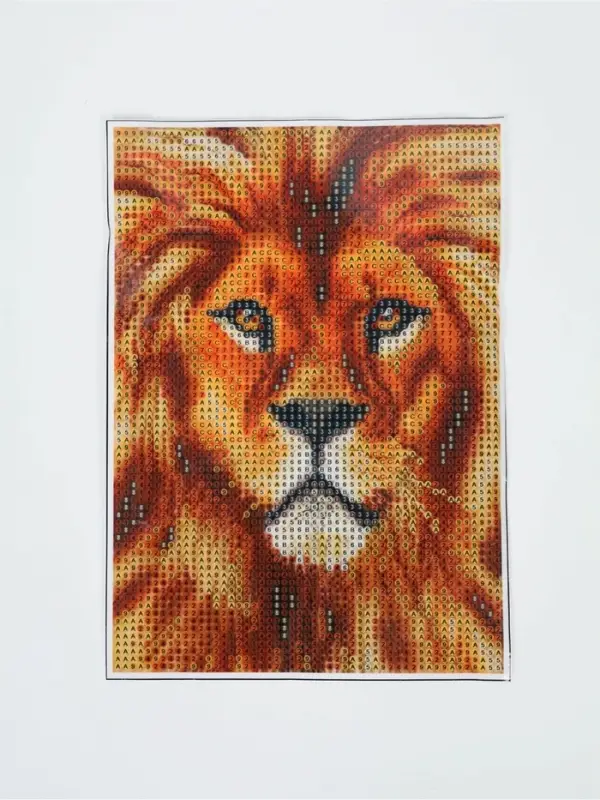 Алмазная мозаика с полным заполнением на холсте &laquo;Лев&raquo;, 15&times;21 см