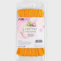 Набор ниток мулине №742, 8&plusmn;1 м, 6 шт., светло-оранжевый