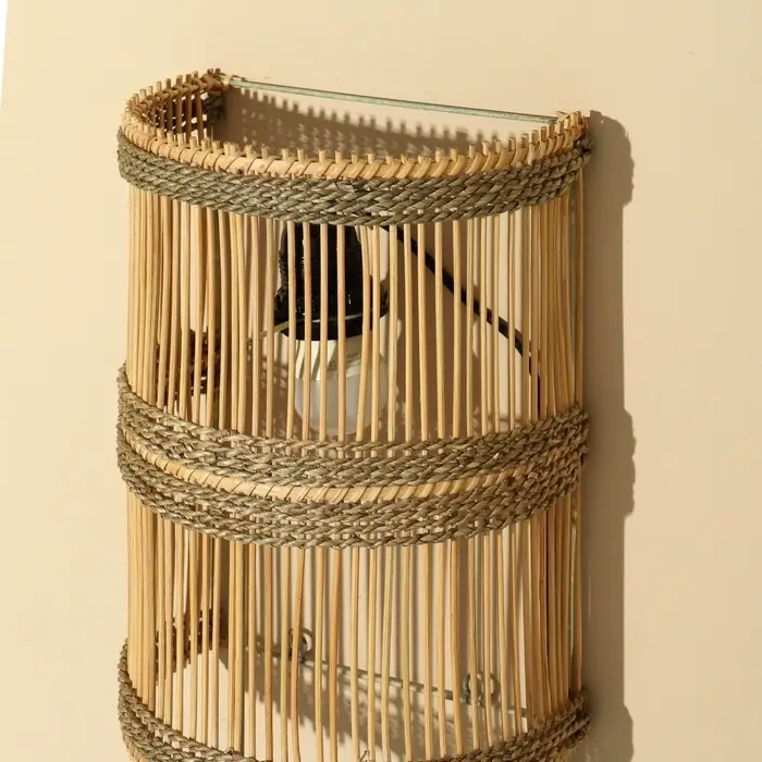 Светильник настенный &laquo;Кахайя&raquo;, 1&times;120 Вт, Е27, 20&times;14&times;32 см, из ротанга, с переключателем