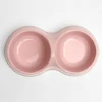 Миска двойная &laquo;Мур-мяу&raquo; 22.5 см &times; 13 см &times; 6 см, 0.2 л, пластик, розовая