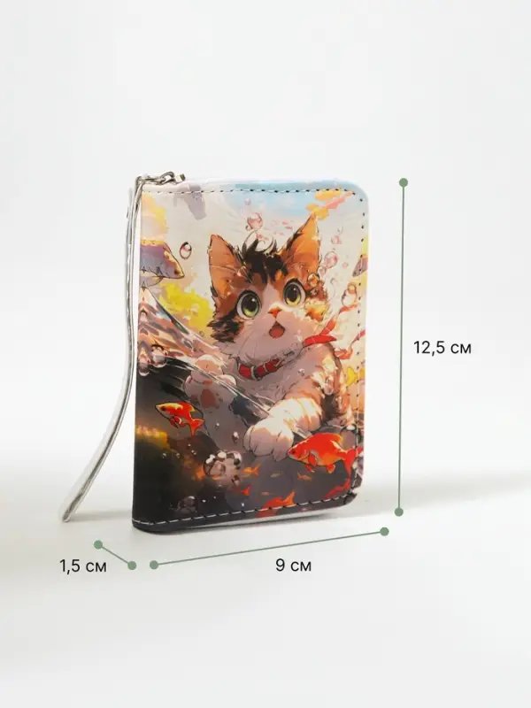 Кошелёк детский Выбражулька &laquo;Котик&raquo;, на молнии, разноцветный