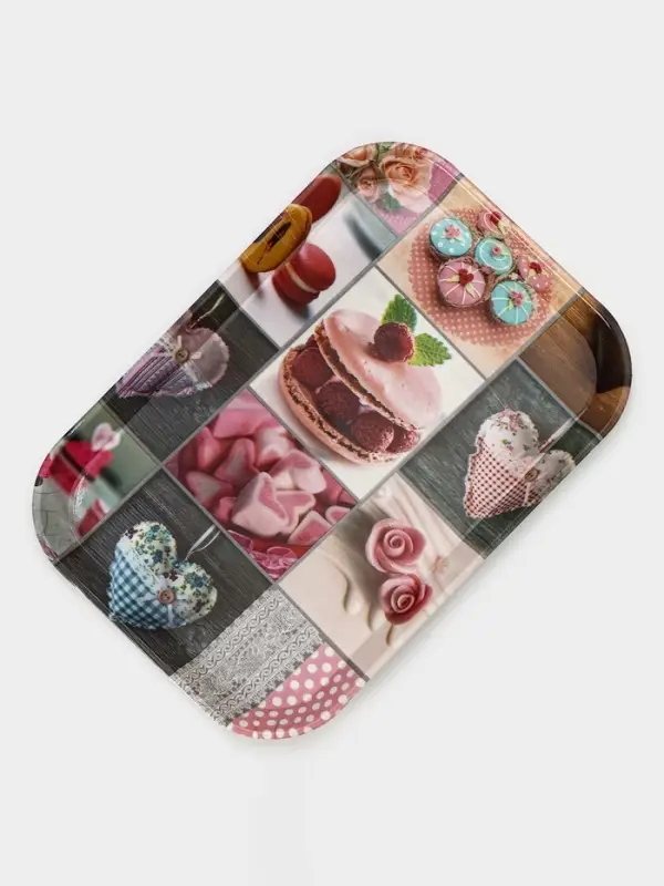 Поднос прямоугольный Доляна &laquo;Самобранка&raquo;, 30&times;21&times;1.8 см, пластик, рисунок МИКС