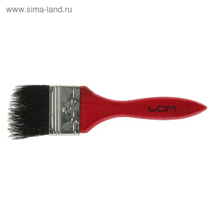 Кисть плоская ЛОМ, смешанная щетина, деревянная рукоятка, 2 Кисть плоская ЛОМ, смешанная щетина, деревянная рукоятка, 2", 50 мм