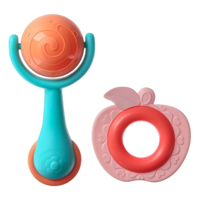 Набор погремушек с прорезывателем «Овощной микс», 2 шт Набор погремушек с прорезывателем «Овощной микс», 2 шт