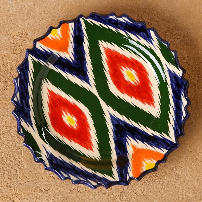 Тарелка Риштанская Керамика Тарелка Риштанская Керамика "Атлас", рифленая, 17 см