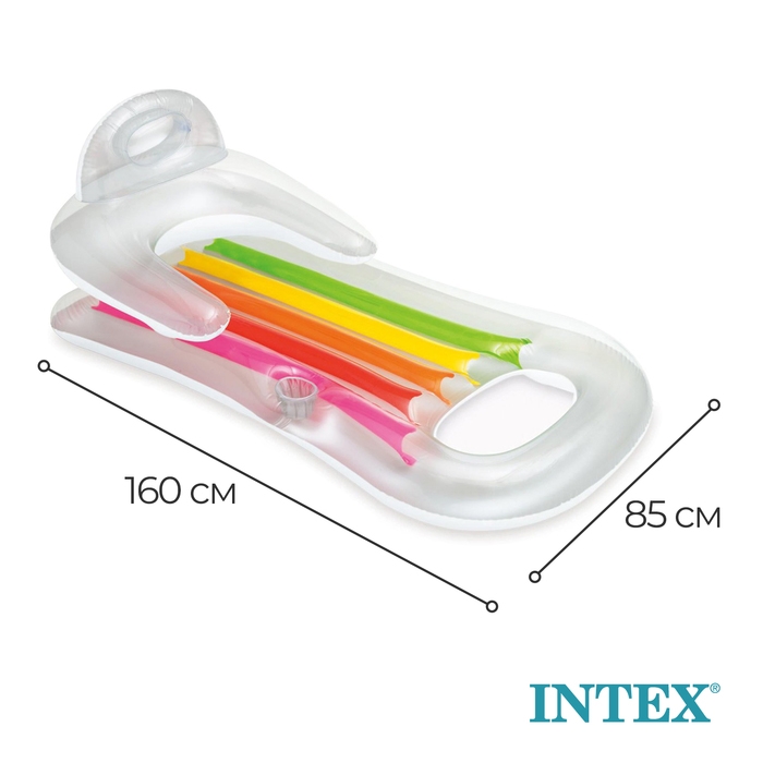 Матрас-кресло для плавания «Королевский», 160 х 85 см, цвет МИКС, 58802NP INTEX Матрас-кресло для плавания «Королевский», 160 х 85 см, цвет МИКС, 58802NP INTEX