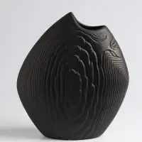 Ваза «Бего», 24×21 см, керамика, чёрная