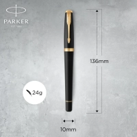 Ручка перьевая Parker Urban Muted Black GT 0,8мм,синий,подар.кор.,1931593
