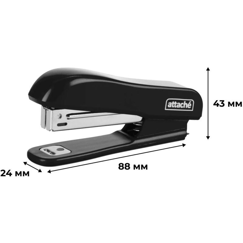 Степлер Attache Compact (№10) до 15 листов, пластик, черный