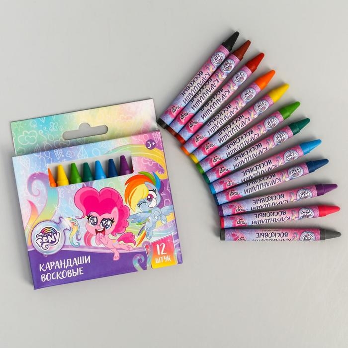Восковые карандаши, набор 12 цветов, высота 8 см, диаметр 0,8 см, My Little Pony Восковые карандаши, набор 12 цветов, высота 8 см, диаметр 0,8 см, My Little Pony