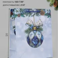 Пакет подарочный &laquo;Зимнее украшение&raquo;, 26&times;12&times;32 см