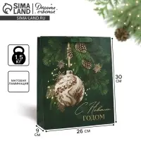 Пакет подарочный новогодний &laquo;С Новым годом&raquo;, 25.5&times;9&times;30 см