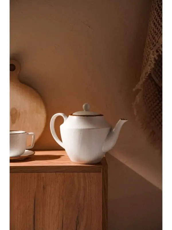 Заварочный чайник SL Home &laquo;Волна в камне&raquo;, 1 л, 22&times;13&times;15.5 см, фарфор, белый