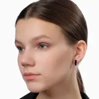 Серьги кольца чёрные QF &laquo;Нео&raquo;, d=1.4 см