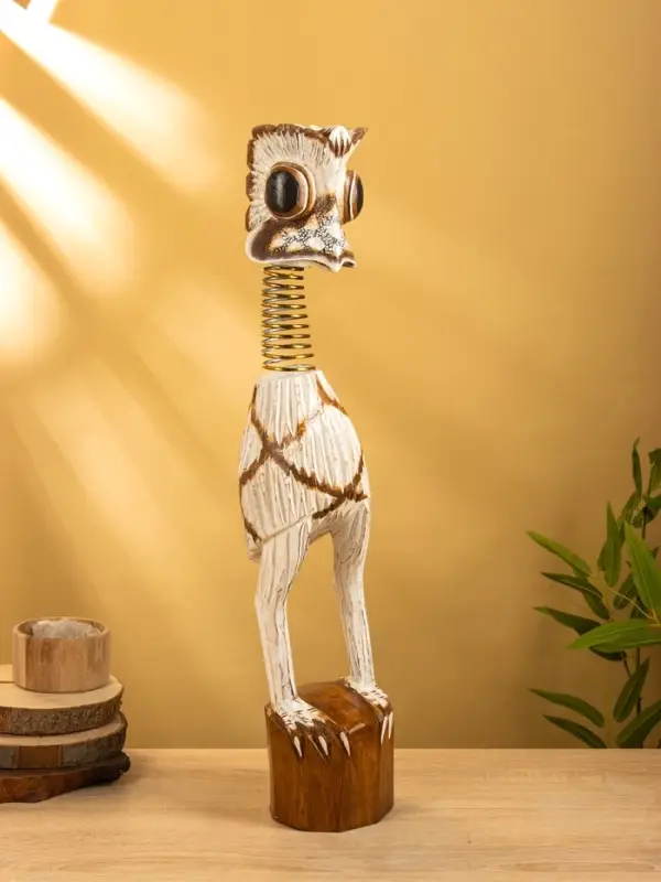 Сувенир «Попугай», 12×12×65 см, дерево