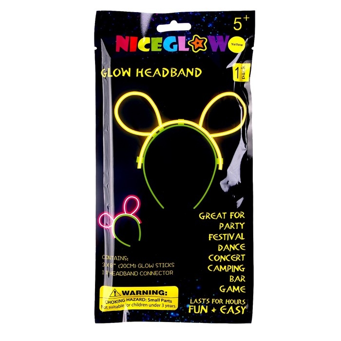 Неоновая палочка «Ободок», цвета МИКС Неоновая палочка «Ободок», цвета МИКС