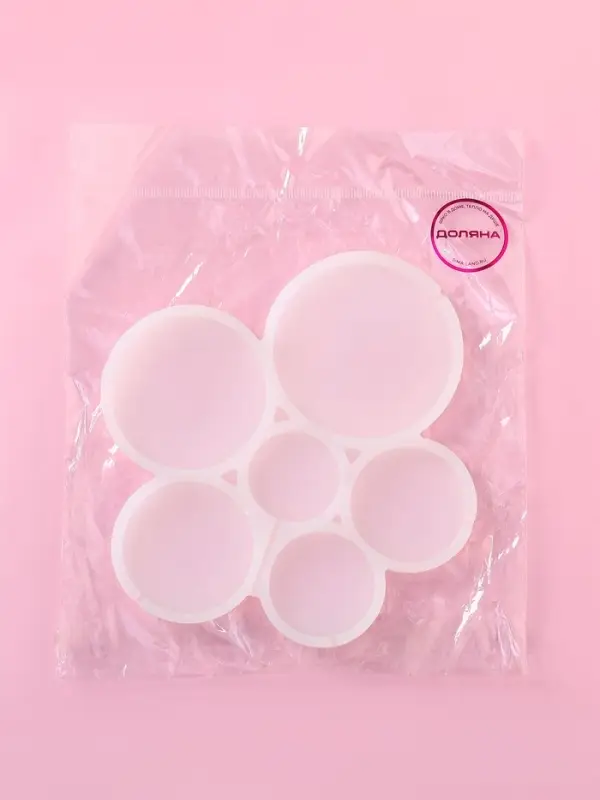 Форма для леденцов Доляна &laquo;Кругляши&raquo;, силикон, 17&times;15.5&times;0.7 см, 6 ячеек, прозрачная
