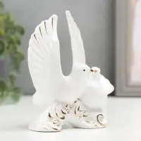 Фигурка керамика под фарфор &laquo;Белые голуби&raquo;, стразы, 11.7&times;6&times;12.3 см