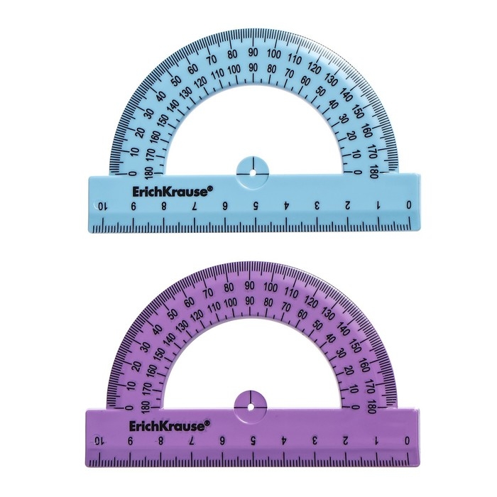 Транспортир 10 см 180°, ErichKrause Транспортир 10 см 180°, ErichKrause "Manga", пластик, непрозрачный, коробка-дисплей, МИКС