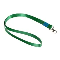 Лента для бейджа, 15 мм &times; 80 см, с металлическим карабином, зелёная