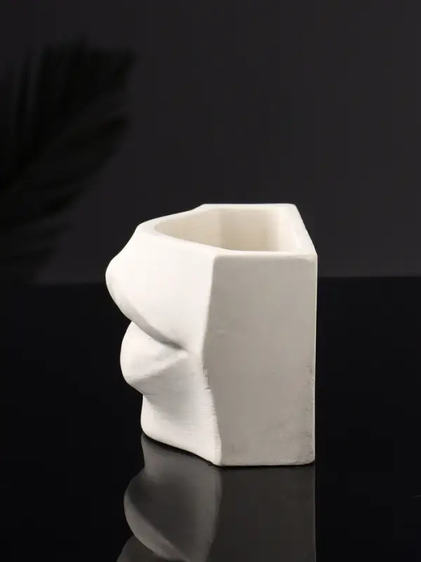 Кашпо "Губы" 10х8х7 см, натуральный, гипс