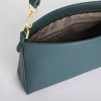 Сумка женская кросс-боди на молнии, 25.5&times;6.5&times;12.5 см, зелёная