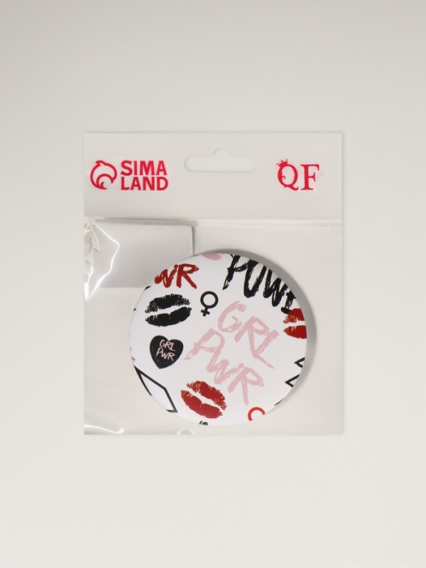 Зеркало складное круг (2) c/увел d7,5см GRL PWR белый пласт пакет QF Зеркало складное круг (2) c/увел d7,5см GRL PWR белый пласт пакет QF