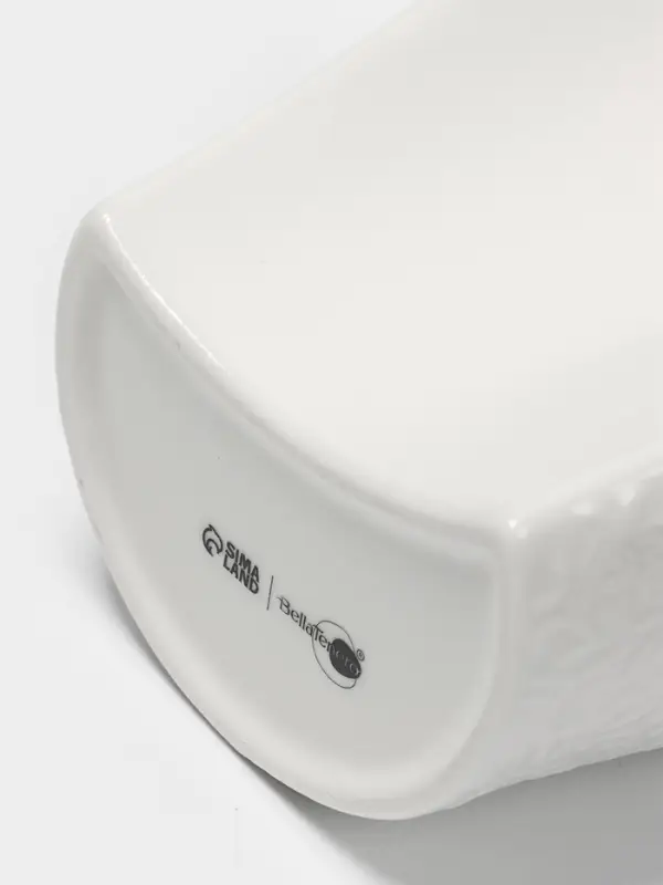 Подставка для бумажных полотенец и кухонных принадлежностей BellaTenero, 19.5&times;12.5&times;25.5 см, фарфор, бамбук, белая