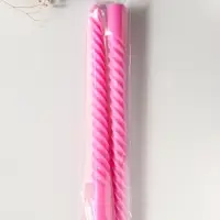 Набор свечей витых 25 см, 2 шт., 57 г, 5 ч, розовый