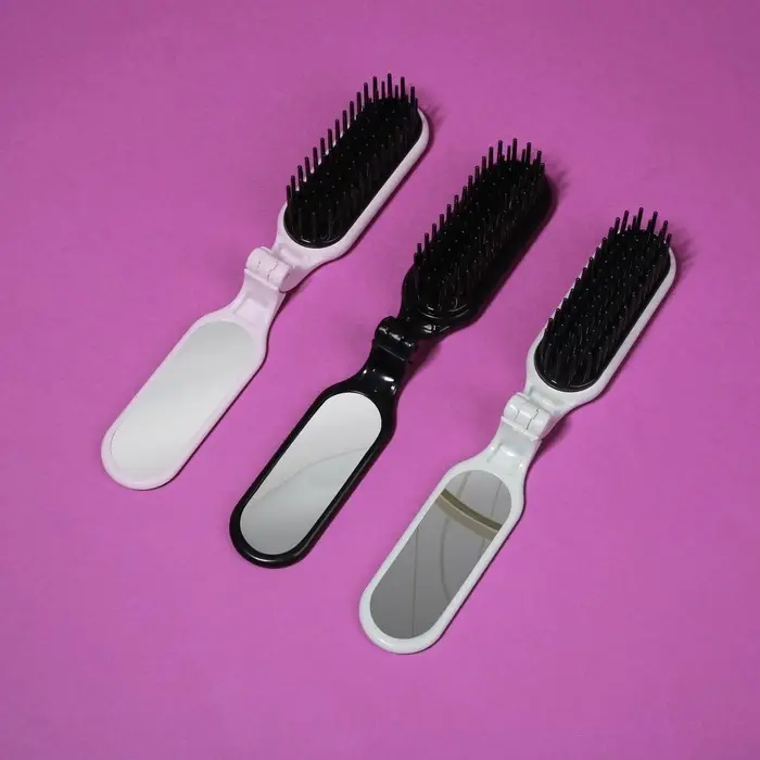 Расчёска массажная, складная, с зеркалом, 3 × 10 см, цвет МИКС Расчёска массажная, складная, с зеркалом, 3 × 10 см, цвет МИКС