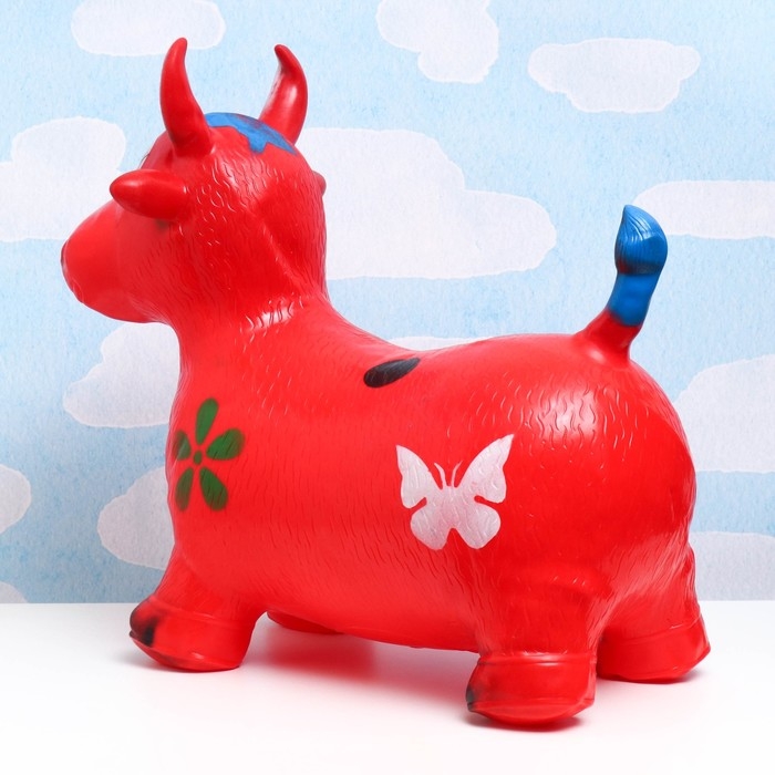 Игрушка - прыгун детская  Игрушка - прыгун детская "Коровка" резиновая надувная, 50х29см, красная