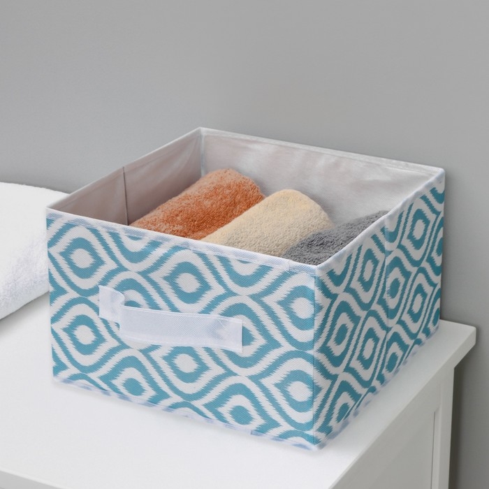 Короб для хранения Доляна «Лагуна», 29×29×18 см, цвет бирюзовый Короб для хранения Доляна «Лагуна», 29×29×18 см, цвет бирюзовый