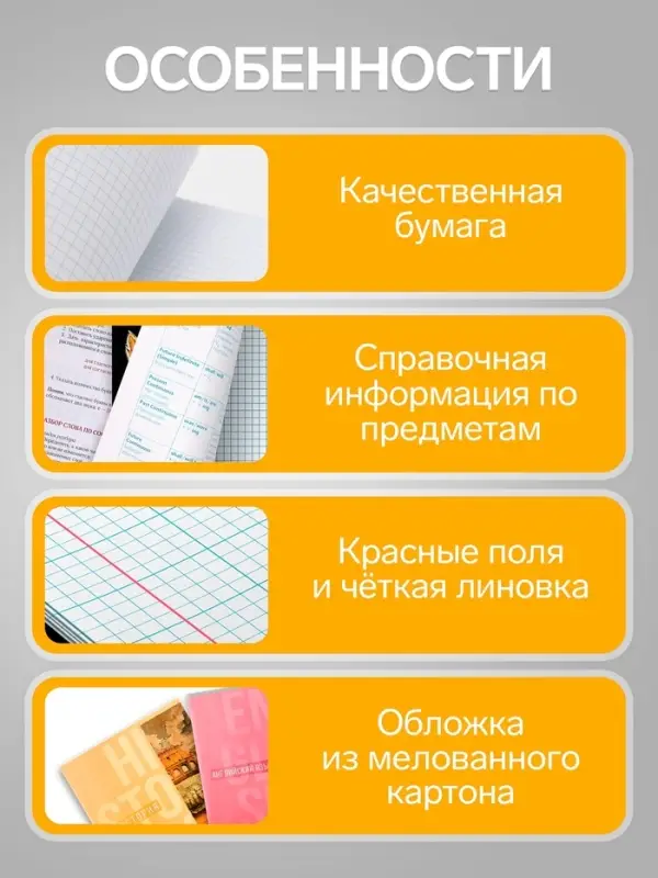 Набор предметных тетрадей Calligrata &laquo;Полоса&raquo;, 10 предметов, 48 листов, со справочным материалом, обложка из мелованного картона